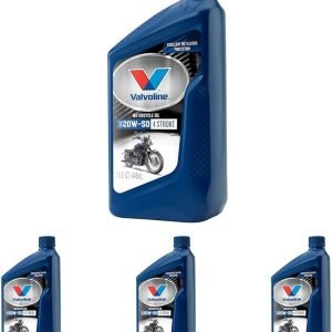 Valvoline 4-Stroke Motorcycle SAE 20W-50 Motor Oil 1 QT (Pack of 4)