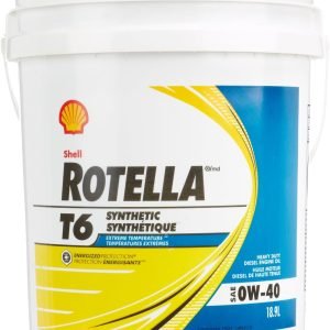Shell ROTELLA 550036271 T6 Full Synthetic Heavy Duty 0W-40 Engine Diesel Oil - 5 Gallon Pail
